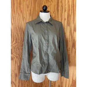 Merrell Long Sleeve Top Button Up Shirt Blouse Outdoor Casual Army Green L